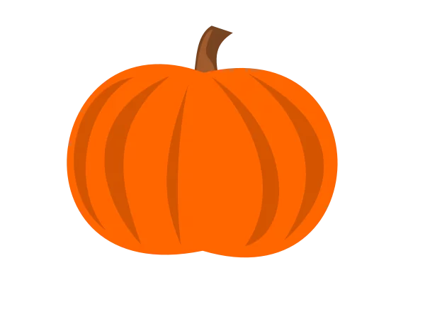 Bright Orange Autumn Pumpkin Clipart - Seasonal Halloween and Thanksgiving Decoration