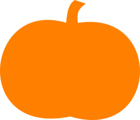 Bright Orange Halloween Pumpkin Silhouette Clipart for Seasonal Fall Decorations