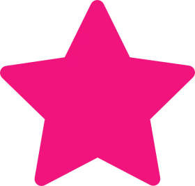 Bright Pink Five-Pointed Star Shape Geometric Symbol Graphic Design Element Clipart