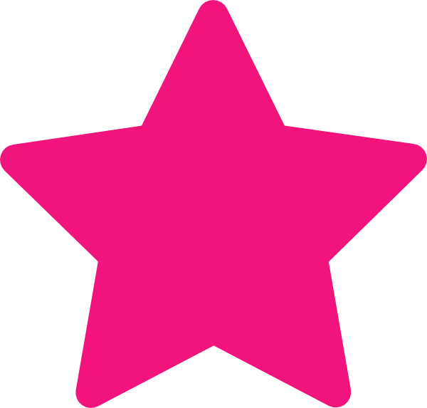 Bright Pink Five-Pointed Star Shape Geometric Symbol Graphic Design Element Clipart