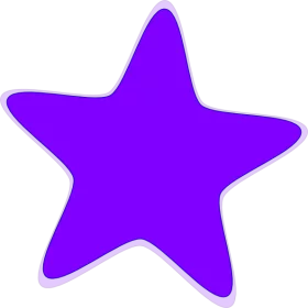 Bright Purple Five-Pointed Star Shape with Outline - Decorative Star Clipart