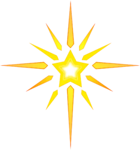 Bright Yellow and Orange Radiating Star Burst Design Clipart for Creative Projects