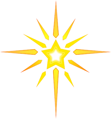 Bright Yellow and Orange Radiating Star Burst Design Clipart for Creative Projects