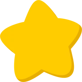 Bright Yellow Five-Pointed Star Clipart for Children's Educational Projects and Crafts