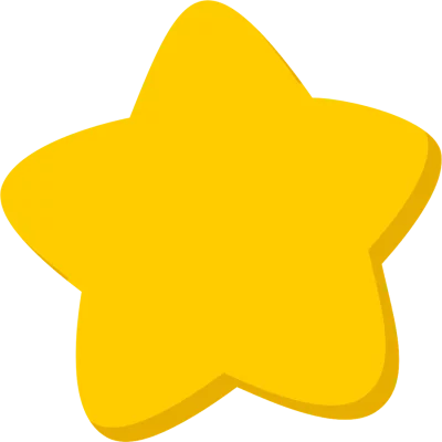 Bright Yellow Five-Pointed Star Clipart for Children's Educational Projects and Crafts