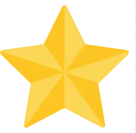 Bright Yellow Five-Pointed Star Geometric Shape - Golden Star Clipart