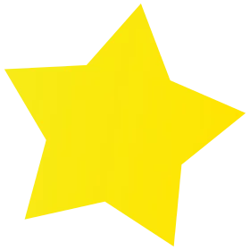 Bright Yellow Five-Pointed Star Shape Simple Geometric Clipart Design Element