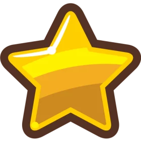 Bright Yellow Five-Pointed Star with Brown Outline Professional Cartoon Clipart