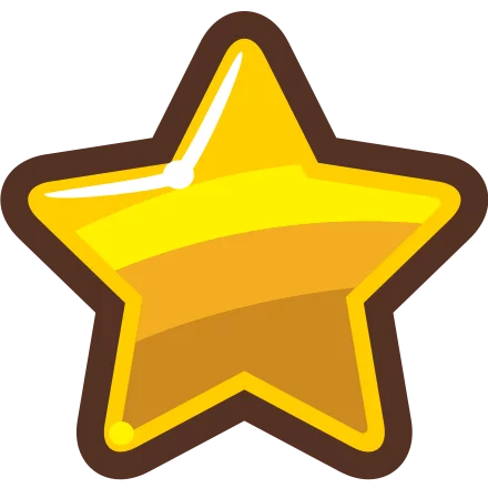 Bright Yellow Five-Pointed Star with Brown Outline Professional Cartoon Clipart