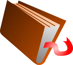 Brown Book with Red Arrow Clipart - Office Document Organization Symbol