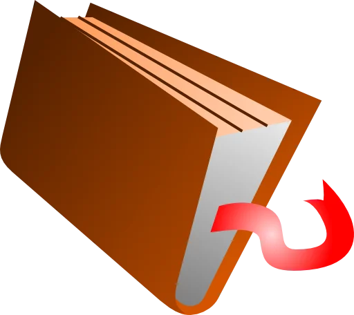 Brown Book with Red Arrow Clipart - Office Document Organization Symbol