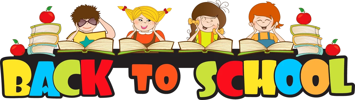 Cheerful Diverse Children Reading Books Back to School Colorful Clipart