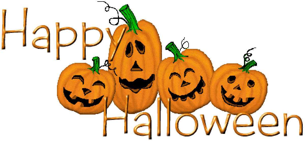 Cheerful Orange Jack-o'-Lantern Family Halloween Greeting Festive Clipart Decoration