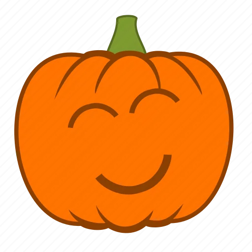 Cheerful Smiling Orange Pumpkin Halloween Clipart for Festive Autumn Decorations