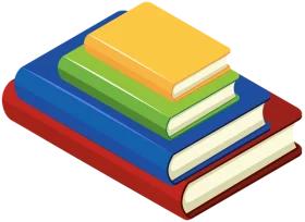 Colorful Stack of Books in Isometric View - Educational Clipart Illustration