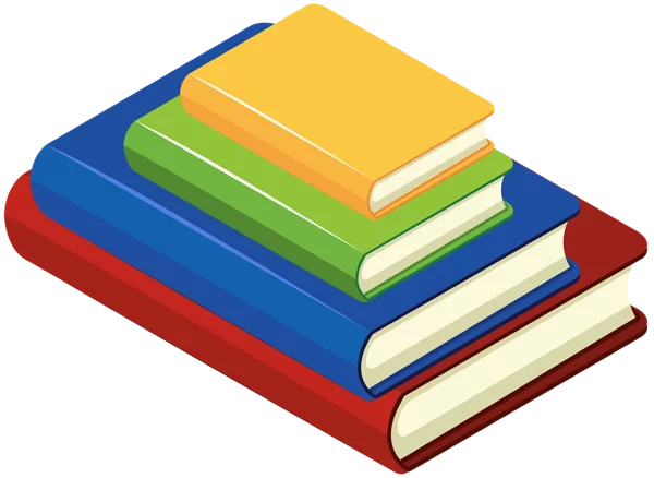 Colorful Stack of Books in Isometric View - Educational Clipart Illustration