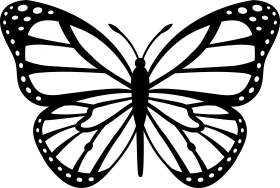 Elegant Black and White Monarch Butterfly Silhouette Clipart for Creative Projects