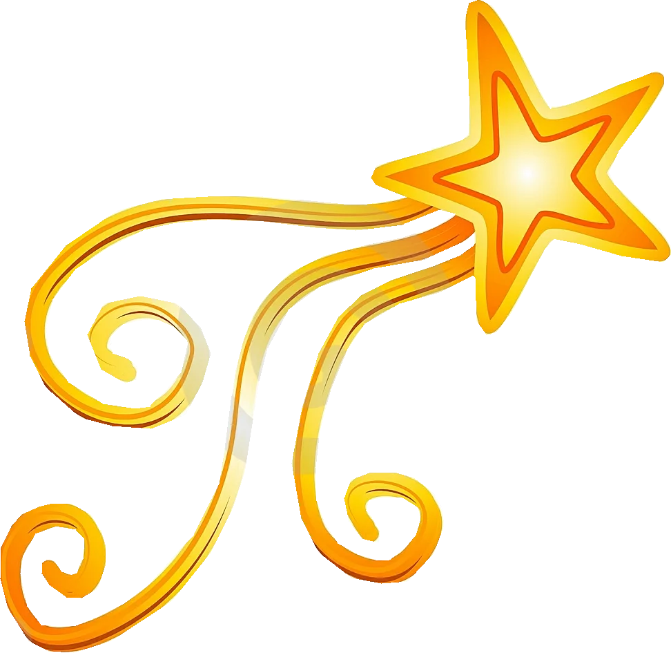 Elegant Golden Shooting Star with Swirling Tail Decorative Celestial Clipart