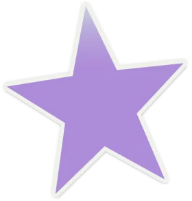 Elegant Purple Five-Pointed Star with White Outline Decorative Clipart Illustration