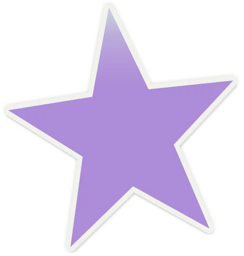 Elegant Purple Five-Pointed Star with White Outline Decorative Clipart Illustration