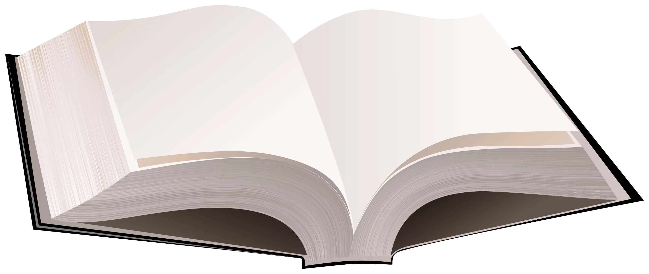 Empty Open Book with Blank Pages for Educational Content Clipart Illustration