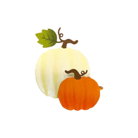 Festive Autumn White and Orange Pumpkin Duo Seasonal Harvest Clipart Illustration