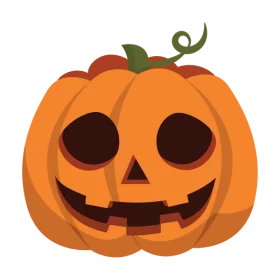 Festive Halloween Orange Jack-o'-Lantern Pumpkin with Friendly Smile Clipart