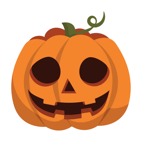 Festive Halloween Orange Jack-o'-Lantern Pumpkin with Friendly Smile Clipart