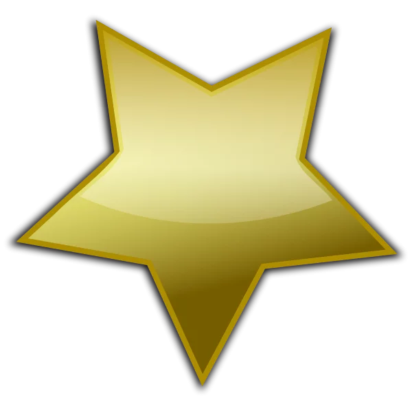 Glossy Golden Star Clipart Symbol for Awards and Recognition Graphics