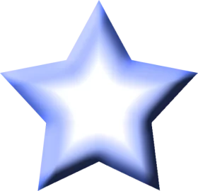 Glowing Blue Five-Pointed Star with White Center Gradient Effect Clipart