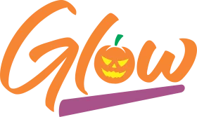 Halloween Glow Orange Pumpkin Jack-o'-lantern Text Typography Clipart Design