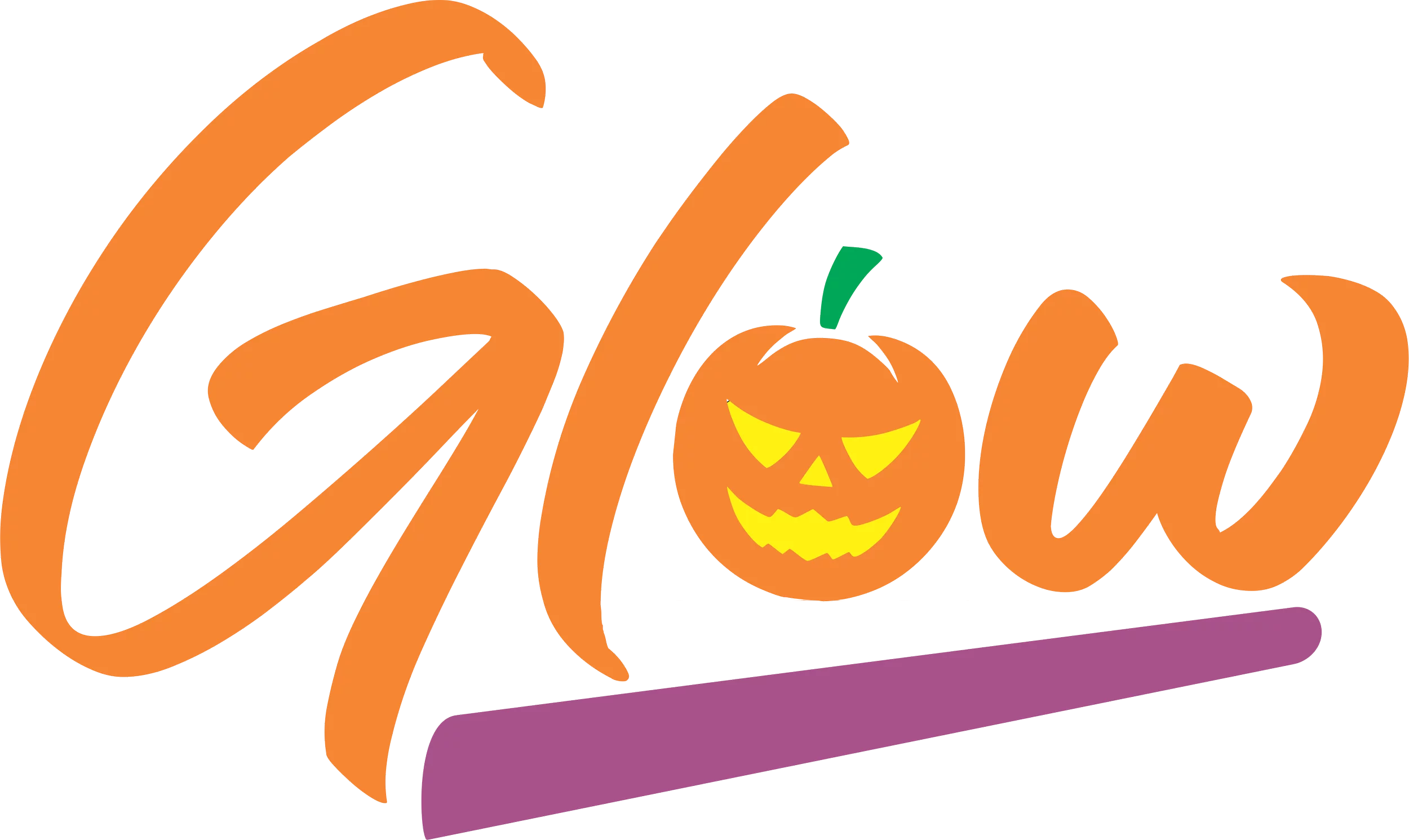 Halloween Glow Orange Pumpkin Jack-o'-lantern Text Typography Clipart Design