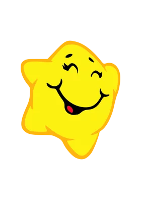 Happy Yellow Star Clipart with Cheerful Smile for Children's Illustrations