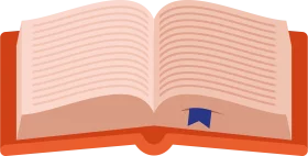 Minimalist Open Book with Bookmark Clipart for Educational and Reading Materials