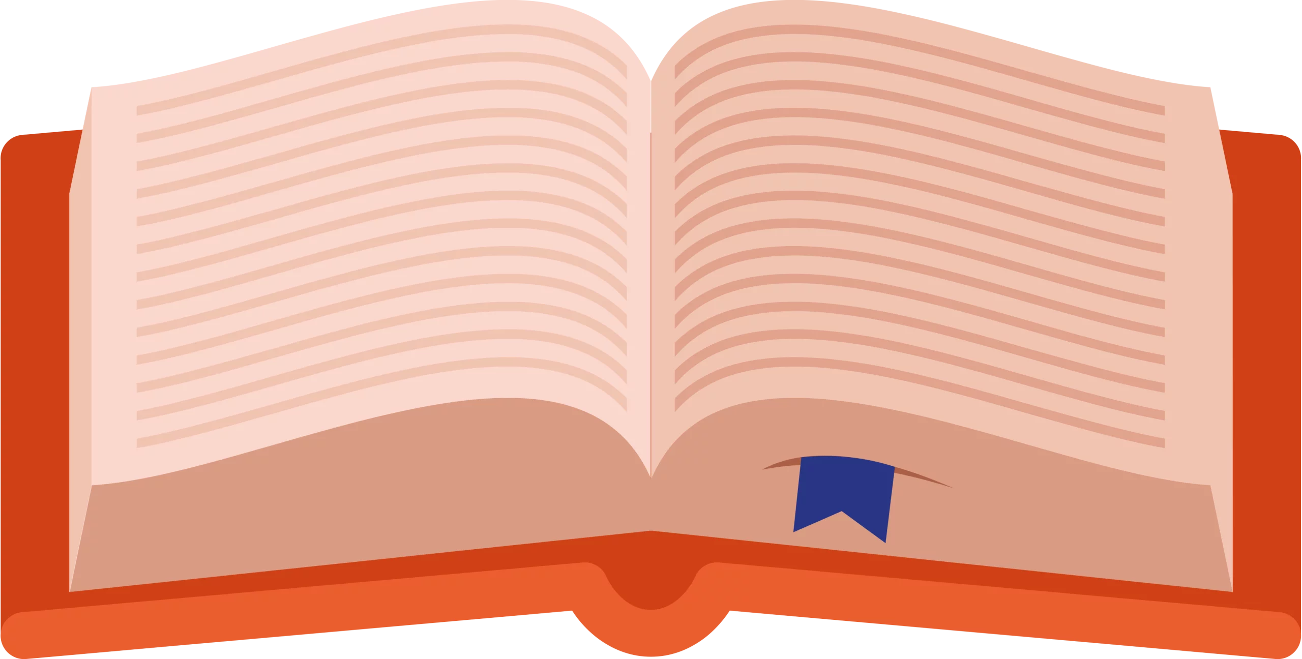 Minimalist Open Book with Bookmark Clipart for Educational and Reading Materials