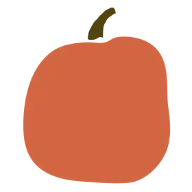 Minimalist Orange Autumn Pumpkin Seasonal Harvest Thanksgiving Clipart Illustration