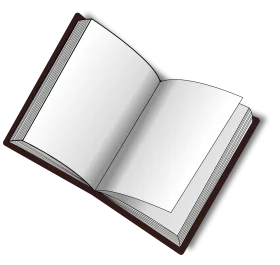 Open Blank Book with Empty White Pages - Simple Dark-Bound Book Clipart Illustration