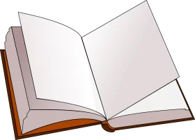 Open Book with Blank Pages Educational Knowledge Sharing Literature Clipart