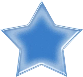 Shiny Blue Star Clipart - Glossy 3D Effect Geometric Shape for Digital Design