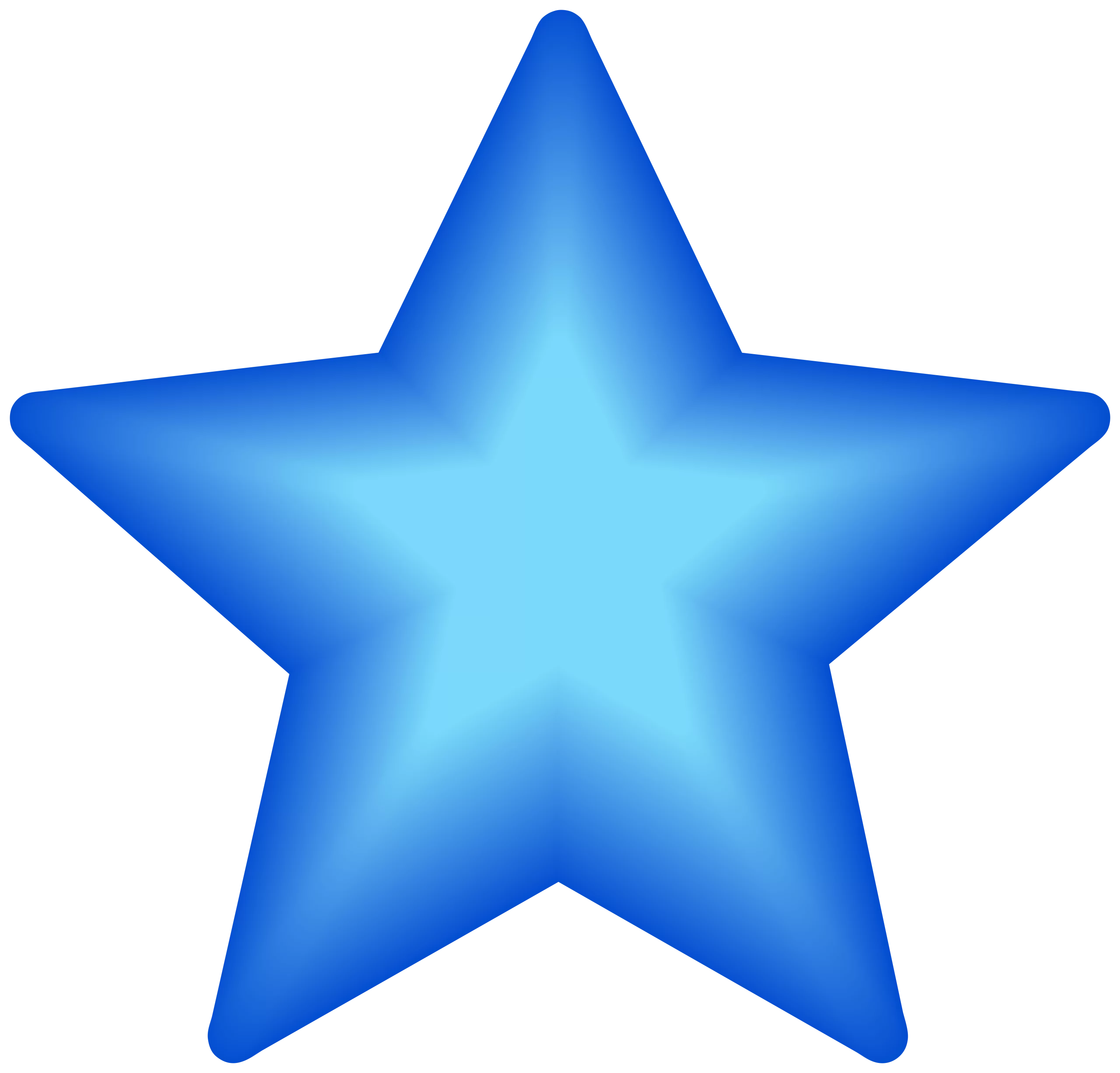 Shiny Blue Star Shape Professional Clipart for Digital Design Projects