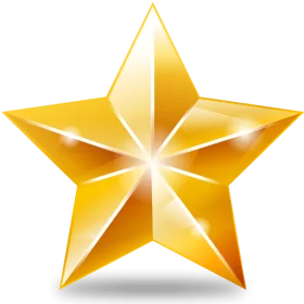 Shiny Golden Star Award Achievement Symbol Premium Quality Clipart