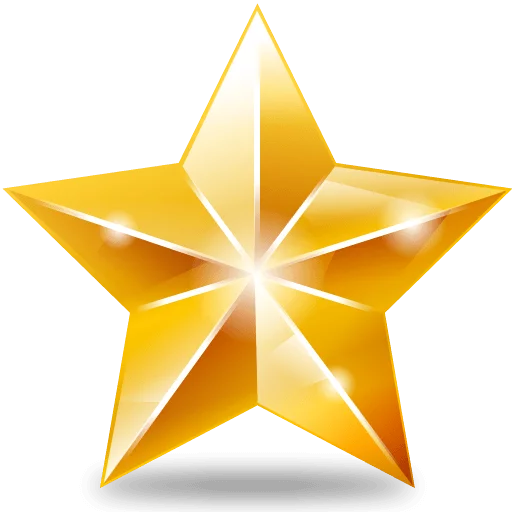 Shiny Golden Star Award Achievement Symbol Premium Quality Clipart