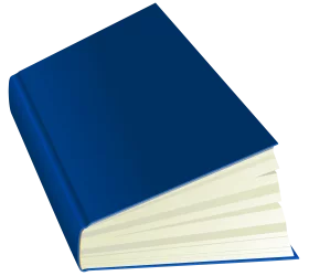 Simple Blue Hardcover Book with Cream Pages Educational Library Clipart Illustration