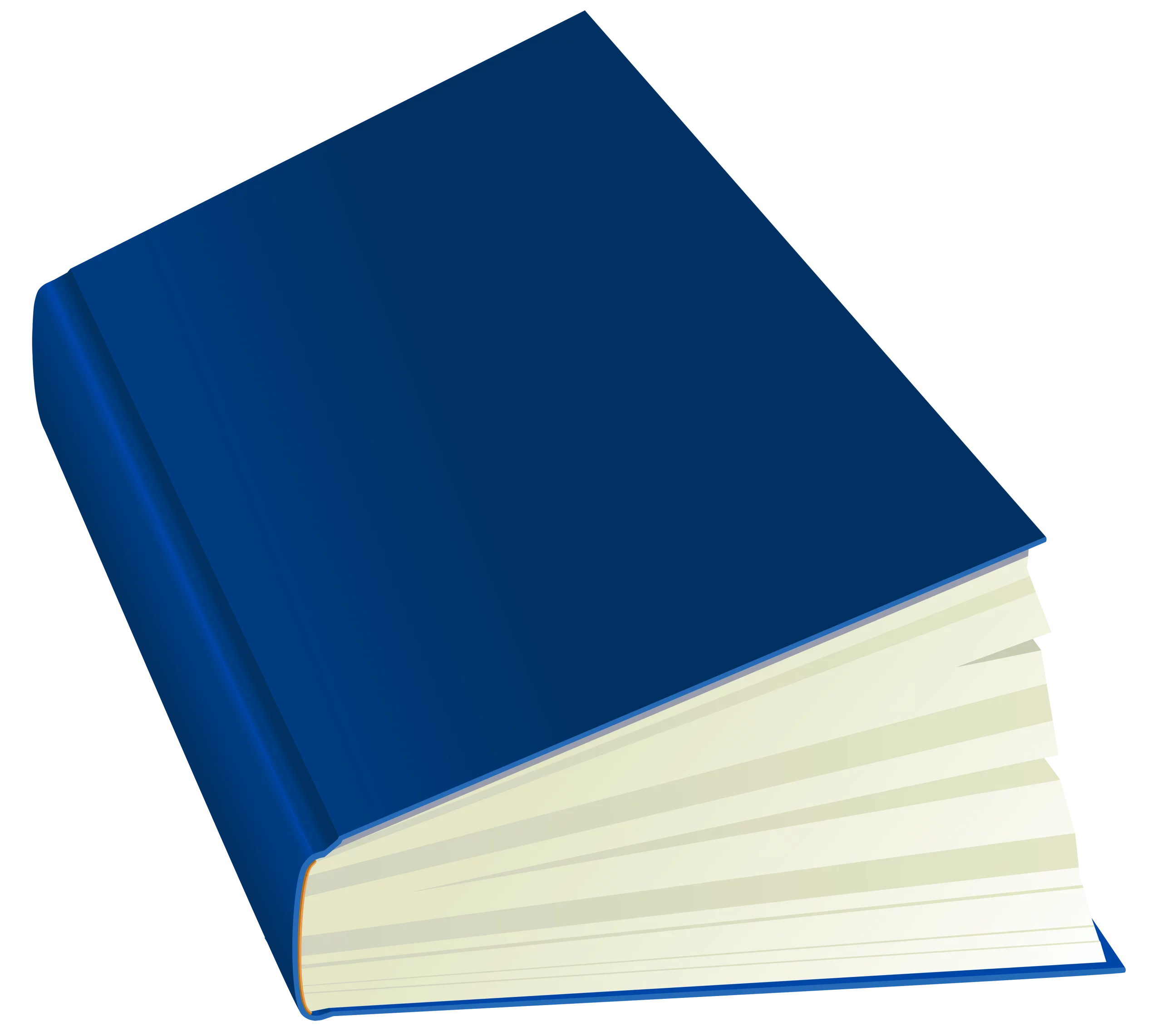 Simple Blue Hardcover Book with Cream Pages Educational Library Clipart Illustration