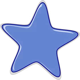 Smooth Glossy Blue Star Clipart with Rounded Points for Digital Design Projects