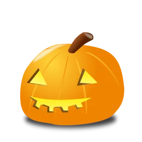 Spooky Jack-o'-Lantern Halloween Pumpkin with Glowing Triangular Eyes Clipart