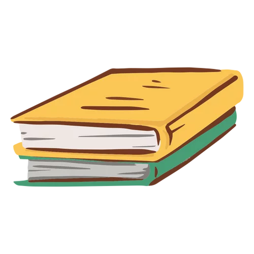 Stack of Colorful Hardcover Books Illustration in Simple Cartoon Clipart Style