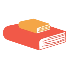 Stacked Orange and Red Books Minimalist Educational Reading Clipart Illustration