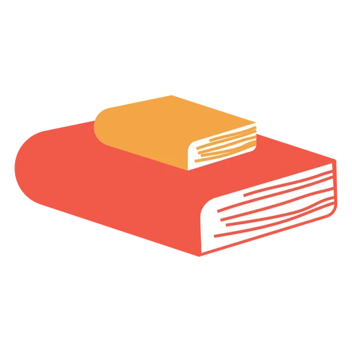 Stacked Orange and Red Books Minimalist Educational Reading Clipart Illustration