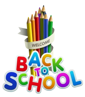 Vibrant Back to School Colorful Pencils Bundle with Welcome Banner Clipart